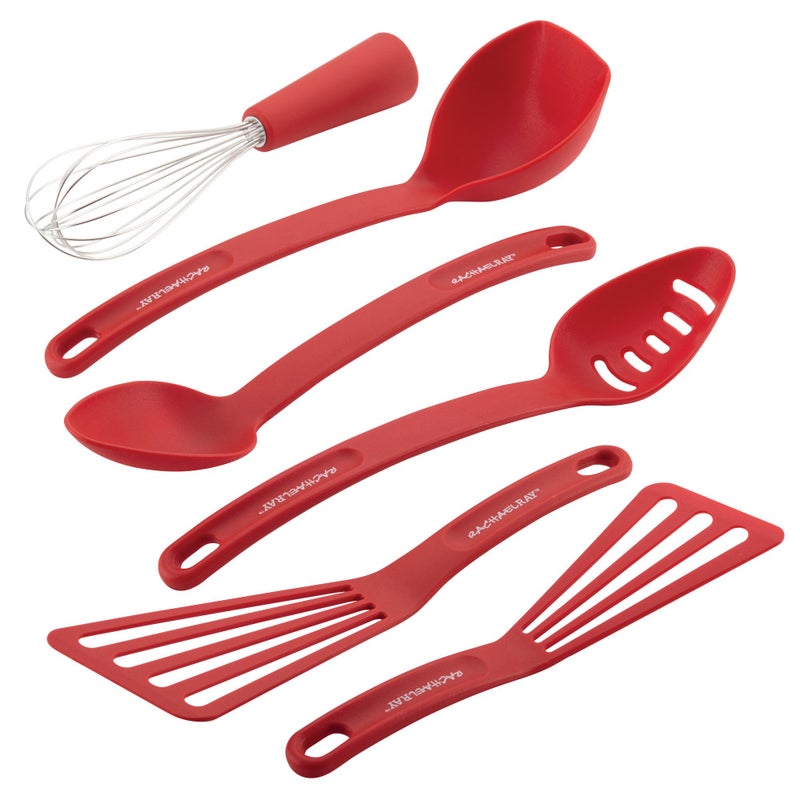 Rachael Ray 46408 Nylon Nonstick Set, Red, 6-Piece, Tools and Gadgets, One Size - Image 1